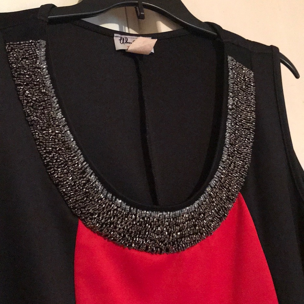 EUC Arbor Rose Red Black Color Block Dress 2X - Picture 3 of 4